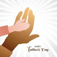 feliz día del padre el padre sostiene la mano de un fondo de ilustración de niño pequeño vector