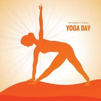 International yoga day june 21st celebrations card background vector