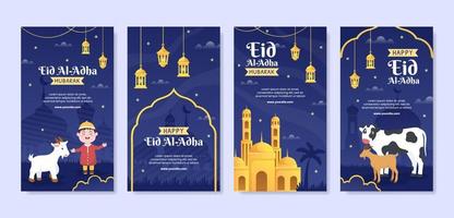 Eid al Adha Stories Template Flat Design Illustration Editable of Square Background Suitable for Social Media or Greeting Card vector