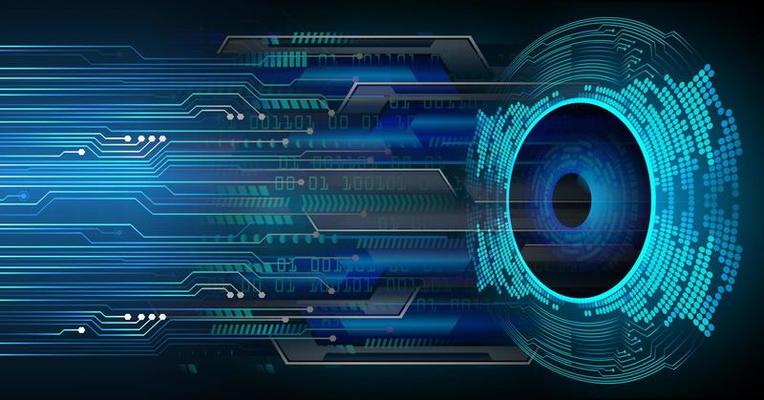 eye cyber circuit future technology concept background