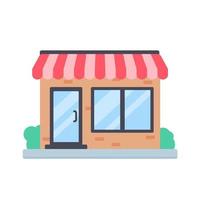 Supermarkets with colorful awnings Ideas to open an online store vector