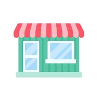 Supermarkets with colorful awnings Ideas to open an online store vector