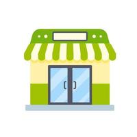 Supermarkets with colorful awnings Ideas to open an online store vector