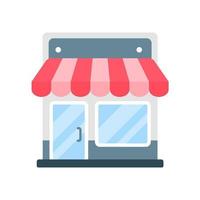 Supermarkets with colorful awnings Ideas to open an online store vector