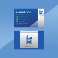 Business card design template Elegant Vector graphic, with Blue Background, Simple Business Card