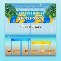 Summer giveaway banner template vector