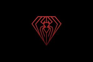 Geometric Diamond Red Widow Spider for Sport Team Club Logo Design Vector