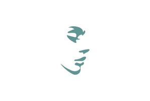Beauty Woman Lady Female Girl Head Silhouette Face for Wellness Cosmetics Spa Logo Design vector