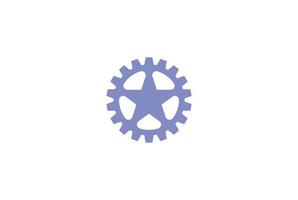 Simple Minimalist Star Gear Cog Chain Sprocket for Industry Car or Bike Logo Design Vector