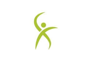 Abstract Human Active for Yoga Health Gym Sport Logo Design Vector
