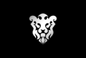 cara de cabeza de león de llama de fuego tribal para vector de diseño de logotipo de tatuaje