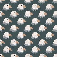 Eagle pattern seamless in freehand style. Head predator on colorful background. Vector illustration for textile.