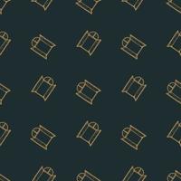Seamless pattern of retro arch windows engraving. Vintage background cute window in hand drawn style. vector