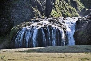 A view of a Waterfall in Iceland near Reykjavik photo