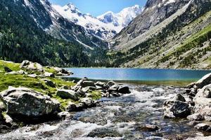 A view of Lac du Gaube in the Pyrenees photo