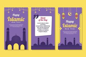 simple islamic new year banner vector