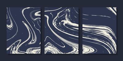nice abstract liquid marble poster set  for wall decoration vector