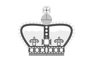 Black crown of royal british family. Vector mpnarchy graphic. Design element with majesty symbol for poster or banner