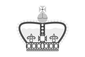 Black crown of royal british family. Vector mpnarchy graphic. Design element with majesty symbol for poster or banner