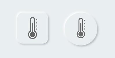 Thermometer icon collection in neomorphism design style. 3d temperature symbol. vector