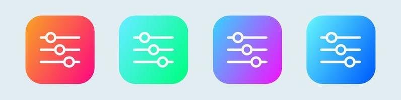 Setting icon set in gradient colors. Adjustment icon vector illustration.