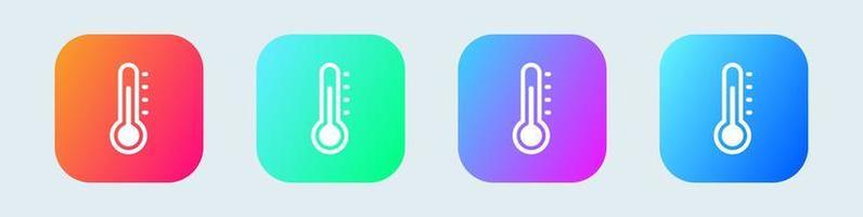 Thermometer temperature measurement icon in gradient colors. Vector illustration.