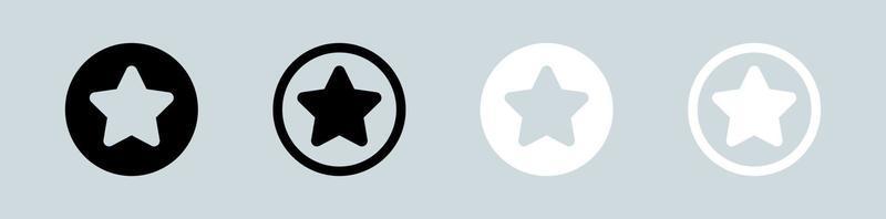 Stars icon set in black and white colors. User interface vector icon.