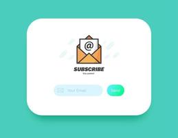 Subscribe for newsletter concept with envelope. Email subscription form. vector