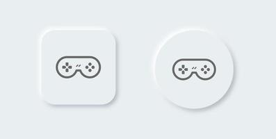 Game console or joystick icon set in neomorphic design style. Vector illustration.