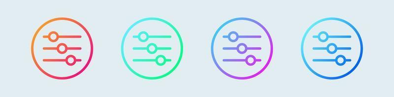 Setting icon set in gradient colors. Adjustment icon vector illustration.