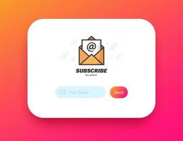 Subscribe for newsletter concept with envelope. Email subscription form.