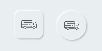 icono de camión para aplicaciones de transporte, comercio y sitios web en estilo de diseño neomórfico. colección de iconos de envío. vector