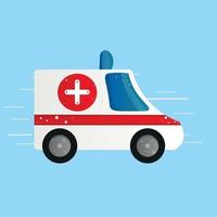 Ilustración de vector de furgoneta de ambulancia. bueno para elementos médicos o de salud.