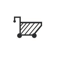 Shopping cart icon. Simple line style for web template and app. Shop, basket, bag, store, online, purchase, buy, retail, vector illustration design on white background.