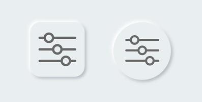 Setting icon set in neomorphism design style. 3D setting icon. vector