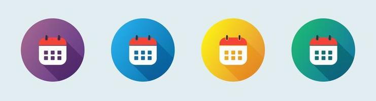Calendar Icon collection in flat design style. Appointment schedule flat icon icon.