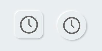 Clock icon set in neomorphic design style. Watch icon collection design. vector