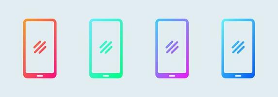 icono de smartphone o teléfono móvil en colores degradados. ilustración vectorial de teléfono móvil. vector