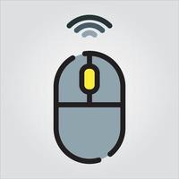 Isolated Wireless Mouse Computer Component EPS 10 Premium Graphic vector