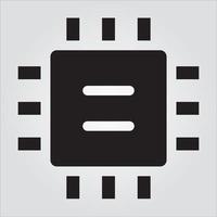 Isolated Processor Computer Component Glyph EPS 10 Graphic vector