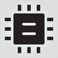 Isolated Processor Computer Component Glyph EPS 10 Graphic vector