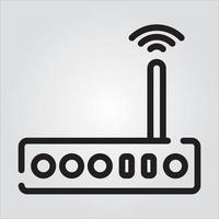 Isolated Modem Router Computer Component Outline EPS 10 Graphic vector