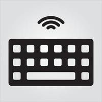 Isolated Wireless Keyboard Computer Component Glyph EPS 10 Graphic vector