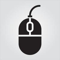 Isolated Mouse Computer Component Glyph EPS 10 Graphic