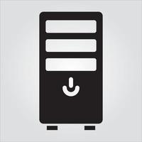 Isolated CPU Casing Computer Component Glyph EPS 10 Graphic vector