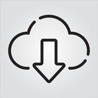 Isolated Downloading Computer Component Outline EPS 10 Graphic vector