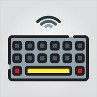 Isolated Wireless Keyboard Computer Component EPS 10 Premium Graphic vector