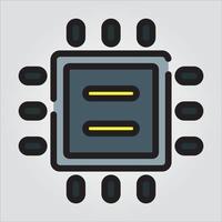 Isolated Processor Computer Component EPS 10 Premium Graphic vector