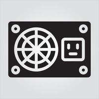 Isolated Power Supply Unit Computer Component Glyph EPS 10 Graphic vector