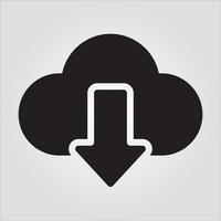 Isolated Downloading Computer Component Glyph EPS 10 Graphic vector